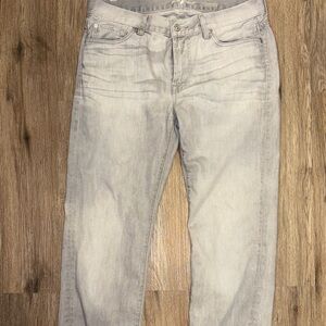7 For All Mankind Light Gray Straight Jeans